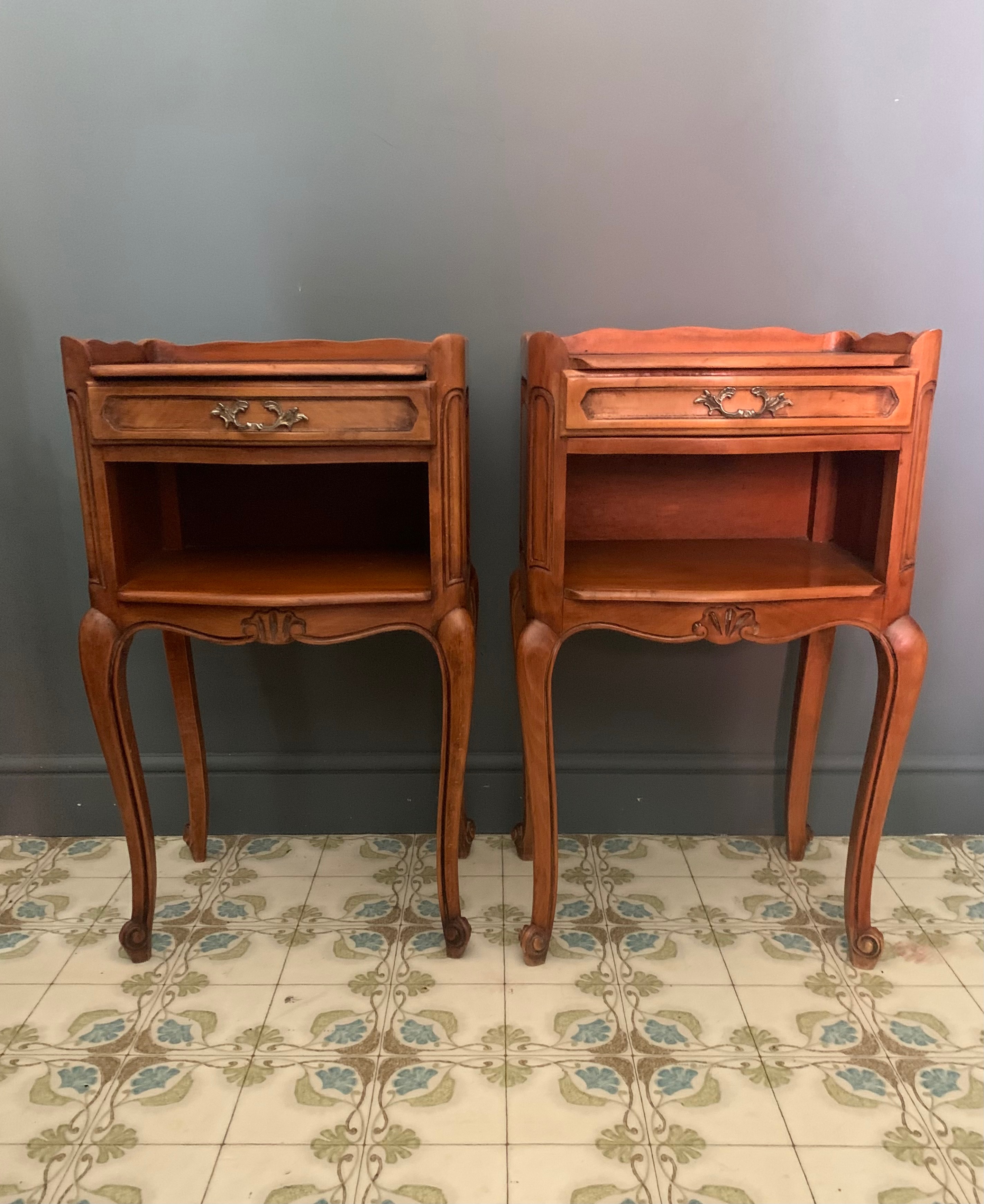 Pair of French Antique Bedside Tables Bowden Knight